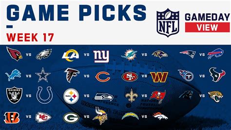 nfl predictions for this week|NFL Week 17 game picks, schedule guide, playoff picture, .